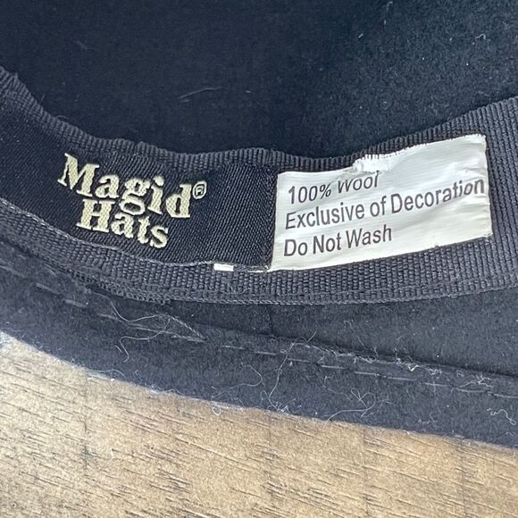 Magid Hats Black Wool‎ Cloche Hat - One Size - Picture 4 of 5